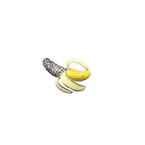 Novelty Retro Banana Summer Rhinestone Alloy Brooch Pin